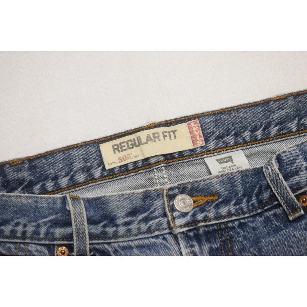 Levi's 505 Regular Fit Straight Leg Denim Blue Jeans Mens‎ Size 38 x 30
